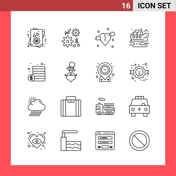 Conjunto Iconos Creativos Universales Simplemente Vector Ilustraciones Para Aplicaciones Web — Archivo Imágenes Vectoriales