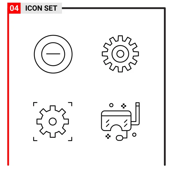 Set Universeller Kreativer Symbole Einfach Vektorillustrationen Für Web Und Mobile — Stockvektor