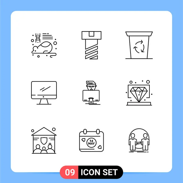 Conjunto Iconos Creativos Universales Simplemente Vector Ilustraciones Para Aplicaciones Web — Archivo Imágenes Vectoriales