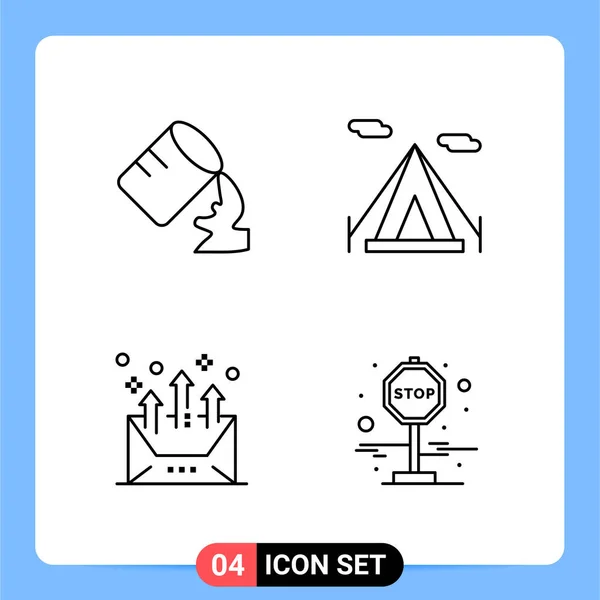 Conjunto Iconos Creativos Universales Simplemente Vector Ilustraciones Para Aplicaciones Web — Archivo Imágenes Vectoriales