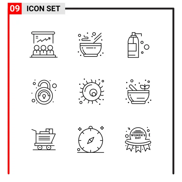 Set Universeller Kreativer Symbole Einfach Vektorillustrationen Für Web Und Mobile — Stockvektor