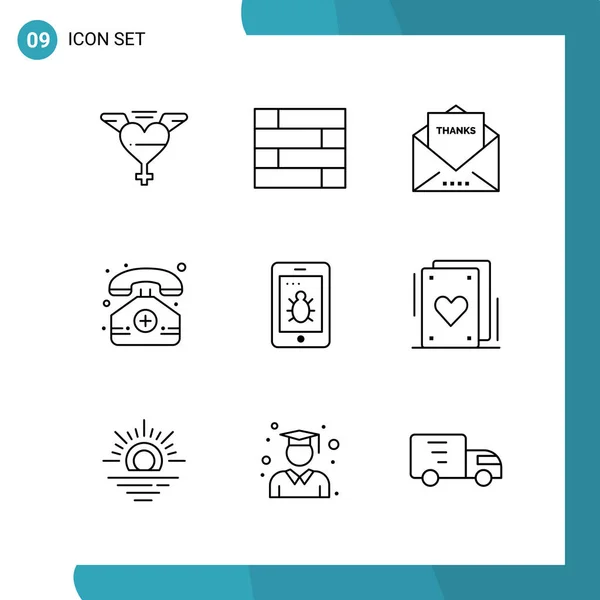 Conjunto Iconos Creativos Universales Simplemente Vector Ilustraciones Para Aplicaciones Web — Vector de stock