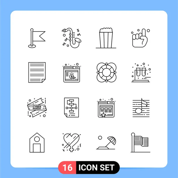 Conjunto Iconos Creativos Universales Ilustración Vectorial — Vector de stock