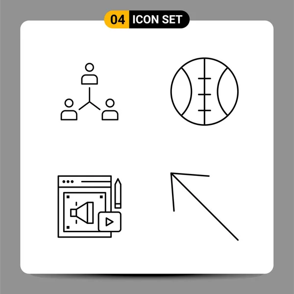 Conjunto Iconos Creativos Universales Simplemente Vector Ilustraciones Para Aplicaciones Web — Archivo Imágenes Vectoriales