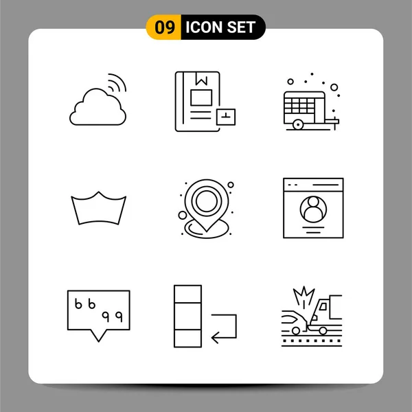 Set Universal Creative Icons Simply Vector Illustrations Web Mobile Apps — Stock Vector