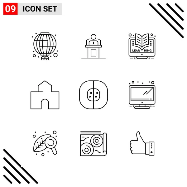 Conjunto Iconos Creativos Universales Simplemente Vector Ilustraciones Para Aplicaciones Web — Archivo Imágenes Vectoriales