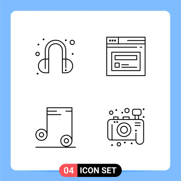 Conjunto Iconos Creativos Universales Simplemente Vector Ilustraciones Para Aplicaciones Web — Archivo Imágenes Vectoriales