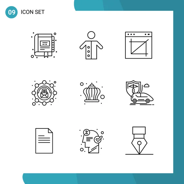 Conjunto Iconos Creativos Universales Simplemente Vector Ilustraciones Para Aplicaciones Web — Archivo Imágenes Vectoriales