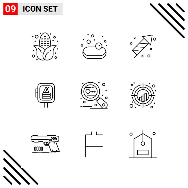 Set Universal Creative Icons Simply Vector Illustrations Web Mobile Apps — Stock Vector