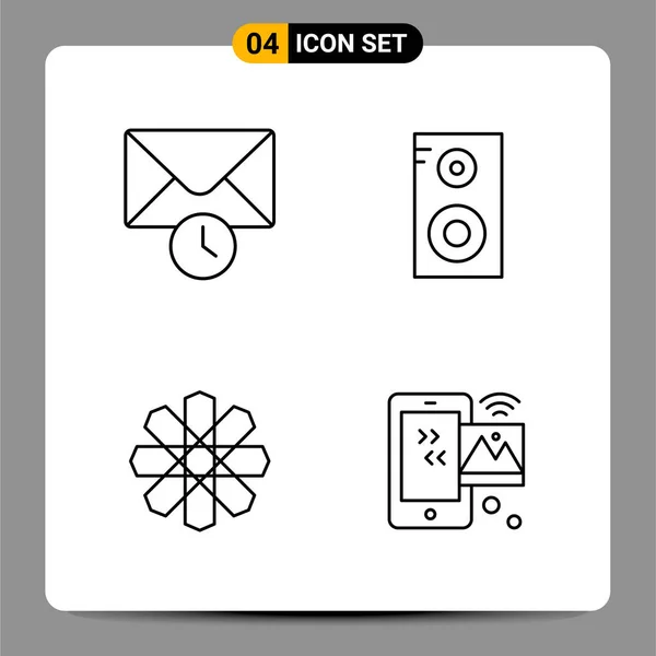 Conjunto Iconos Creativos Universales Simplemente Vector Ilustraciones Para Aplicaciones Web — Archivo Imágenes Vectoriales