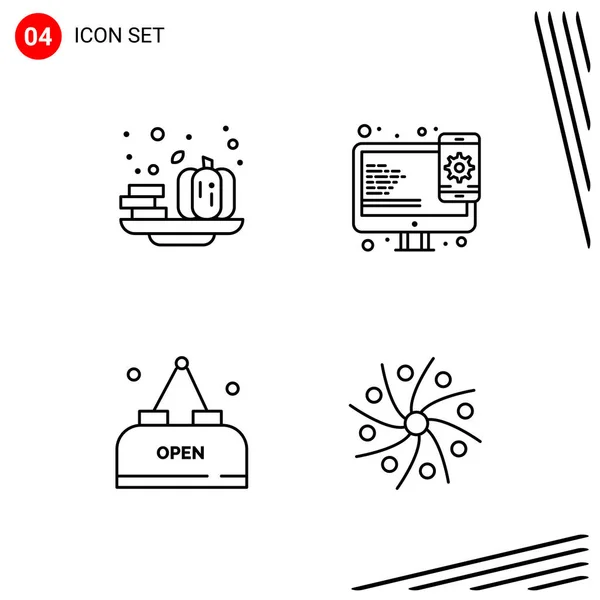 Set Universal Creative Icons Vector Illustration — Stock Vector