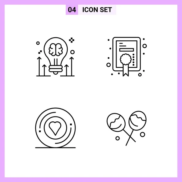 Conjunto Iconos Creativos Universales Simplemente Vector Ilustraciones Para Aplicaciones Web — Archivo Imágenes Vectoriales