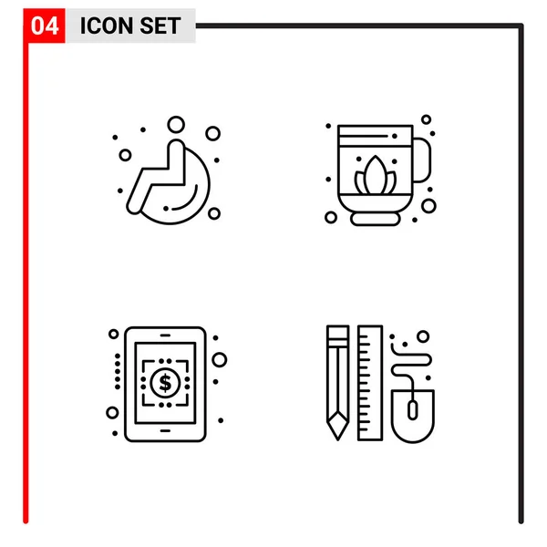 Set Universeller Kreativer Symbole Einfach Vektorillustrationen Für Web Und Mobile — Stockvektor