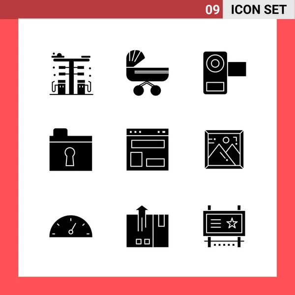 Conjunto Iconos Creativos Universales Simplemente Vector Ilustraciones Para Aplicaciones Web — Archivo Imágenes Vectoriales