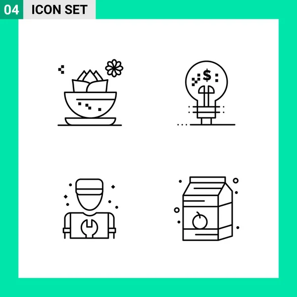 Conjunto Iconos Creativos Universales Simplemente Vector Ilustraciones Para Aplicaciones Web — Vector de stock