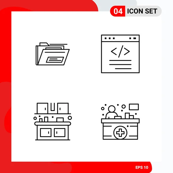 Set Universal Creative Icons Simply Vector Illustrations Web Mobile Apps — Stock Vector