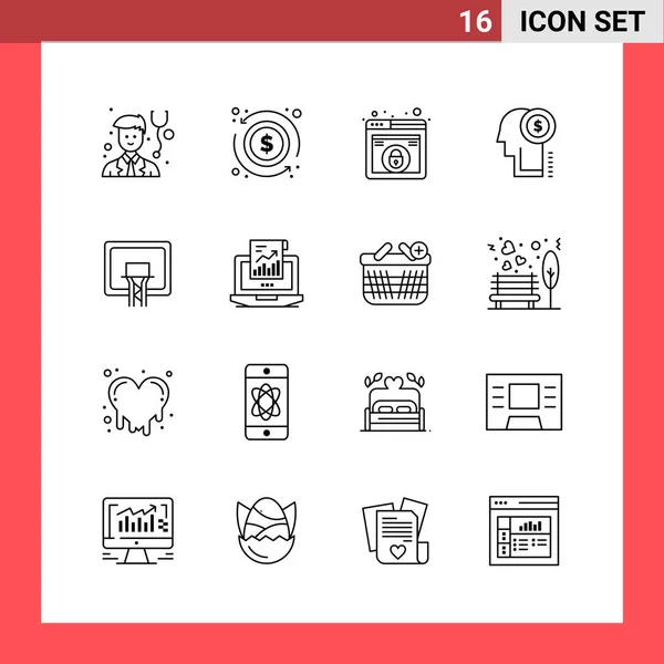 Conjunto Iconos Creativos Universales Simplemente Vector Ilustraciones Para Aplicaciones Web — Archivo Imágenes Vectoriales