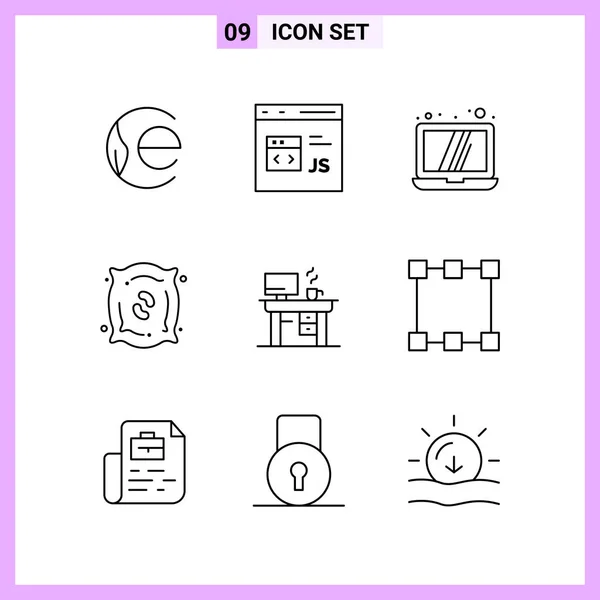 Conjunto Iconos Creativos Universales Simplemente Vector Ilustraciones Para Aplicaciones Web — Vector de stock