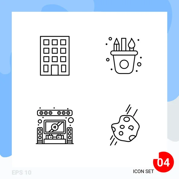 Conjunto Iconos Creativos Universales Simplemente Vector Ilustraciones Para Aplicaciones Web — Vector de stock