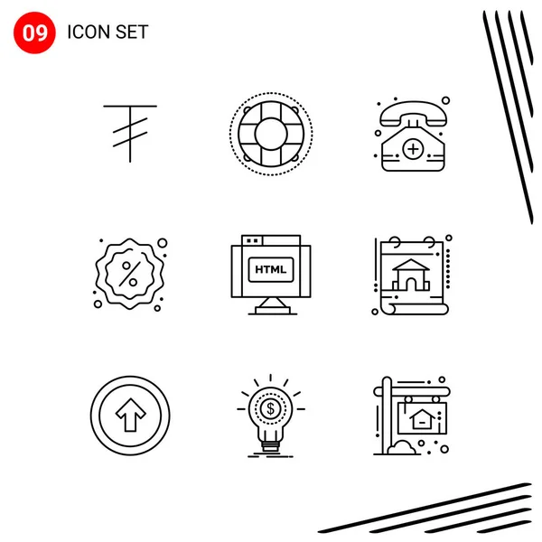 Conjunto Iconos Creativos Universales Simplemente Vector Ilustraciones Para Aplicaciones Web — Archivo Imágenes Vectoriales