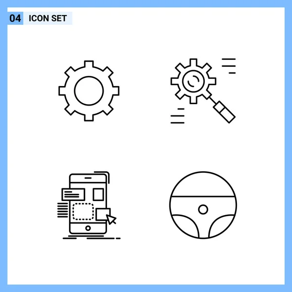 Conjunto Iconos Creativos Universales Simplemente Vector Ilustraciones Para Aplicaciones Web — Vector de stock