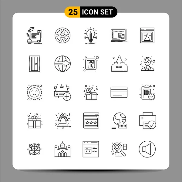 Conjunto Iconos Creativos Universales Simplemente Vector Ilustraciones Para Aplicaciones Web — Vector de stock