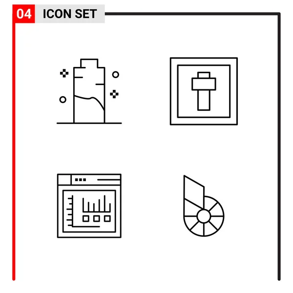 Set Universeller Kreativer Symbole Einfach Vektorillustrationen Für Web Und Mobile — Stockvektor