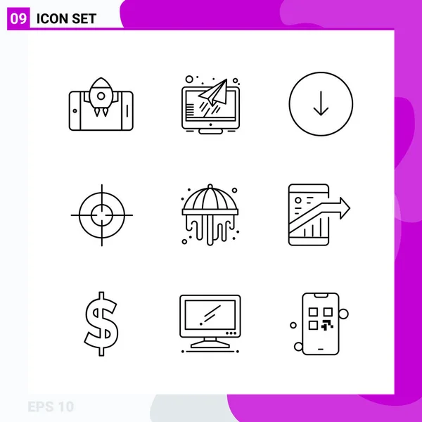 Set Universal Creative Icons Simply Vector Illustrations Web Mobile Apps — Stock Vector