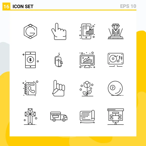 Set Universal Creative Icons Simply Vector Illustrations Web Mobile Apps — Stock Vector