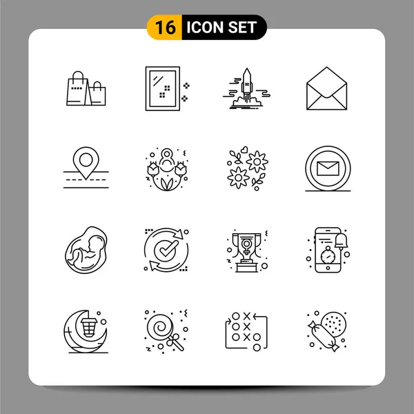 Conjunto Iconos Creativos Universales Simplemente Vector Ilustraciones Para Aplicaciones Web — Vector de stock