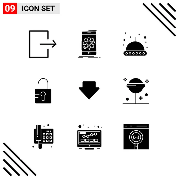 Set Universal Creative Icons Simply Vector Illustrations Web Mobile Apps — Stock Vector