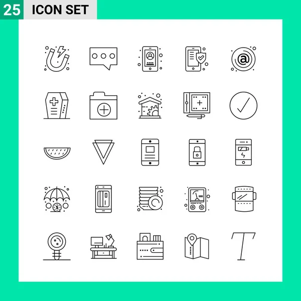 Conjunto Iconos Creativos Universales Simplemente Vector Ilustraciones Para Aplicaciones Web — Archivo Imágenes Vectoriales