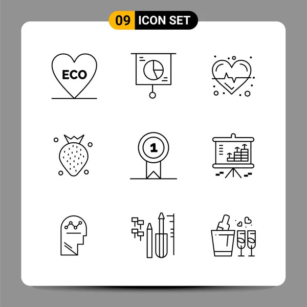 Conjunto Iconos Creativos Universales Simplemente Vector Ilustraciones Para Aplicaciones Web — Vector de stock