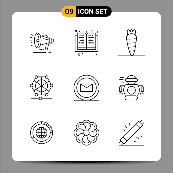 Set Universal Creative Icons Simply Vector Illustrations Web Mobile Apps — Stock Vector