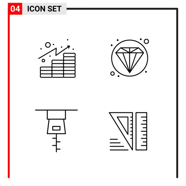 Set Universal Creative Icons Simply Vector Illustrations Web Mobile Apps — Stock Vector