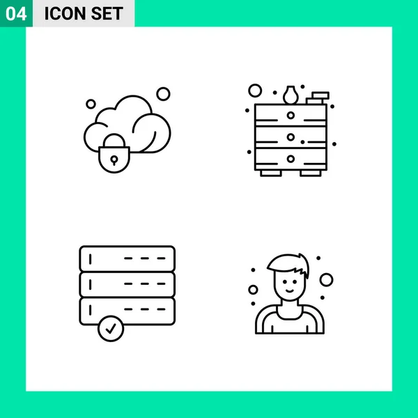 Conjunto Iconos Creativos Universales Simplemente Vector Ilustraciones Para Aplicaciones Web — Vector de stock