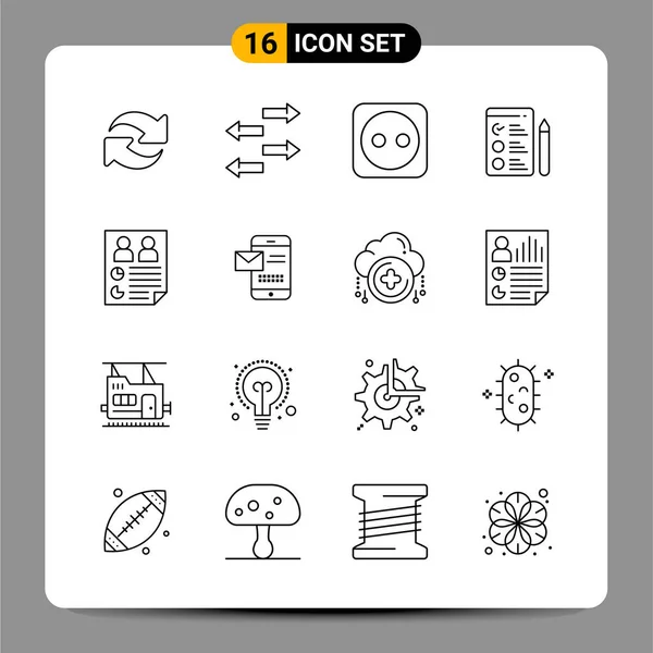 Conjunto Iconos Creativos Universales Simplemente Vector Ilustraciones Para Aplicaciones Web — Vector de stock