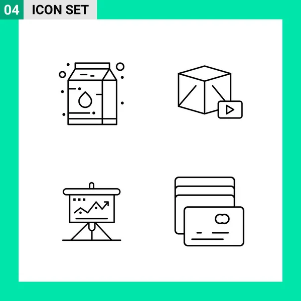 Conjunto Iconos Creativos Universales Simplemente Vector Ilustraciones Para Aplicaciones Web — Vector de stock