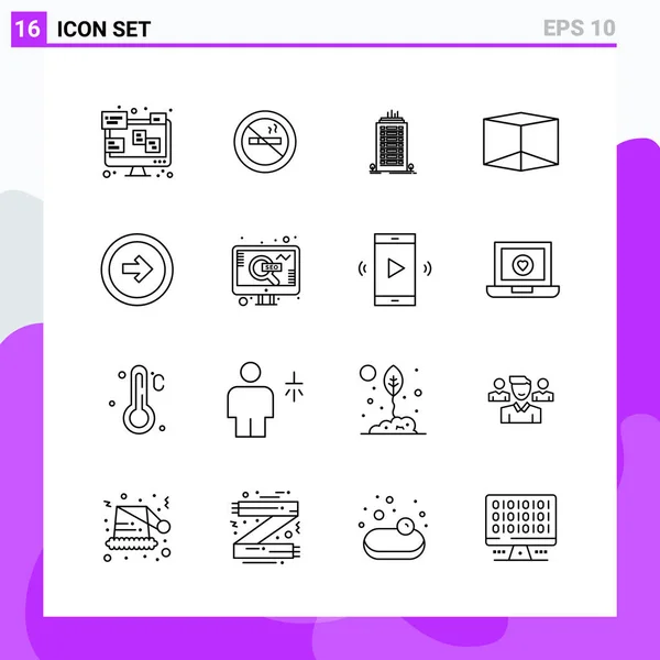 Conjunto Iconos Creativos Universales Simplemente Vector Ilustraciones Para Aplicaciones Web — Vector de stock