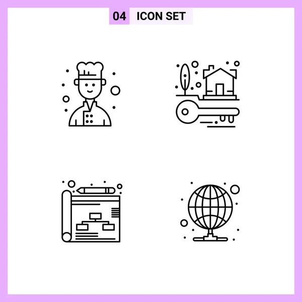 Conjunto Iconos Creativos Universales Simplemente Vector Ilustraciones Para Aplicaciones Web — Vector de stock