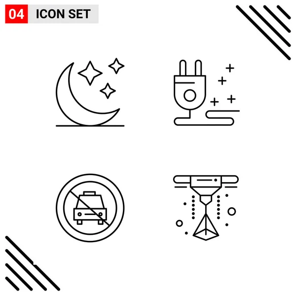 Conjunto Iconos Creativos Universales Simplemente Vector Ilustraciones Para Aplicaciones Web — Vector de stock