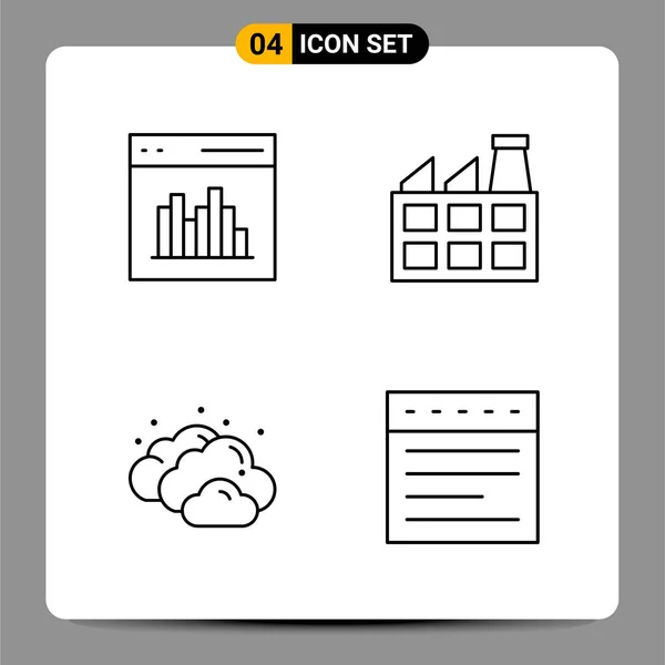 Conjunto Iconos Creativos Universales Simplemente Vector Ilustraciones Para Aplicaciones Web — Archivo Imágenes Vectoriales