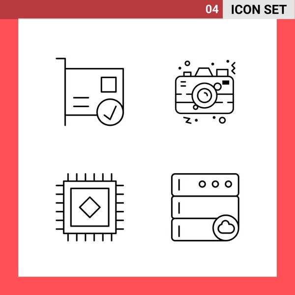 Conjunto Iconos Creativos Universales Ilustración Vectorial — Archivo Imágenes Vectoriales