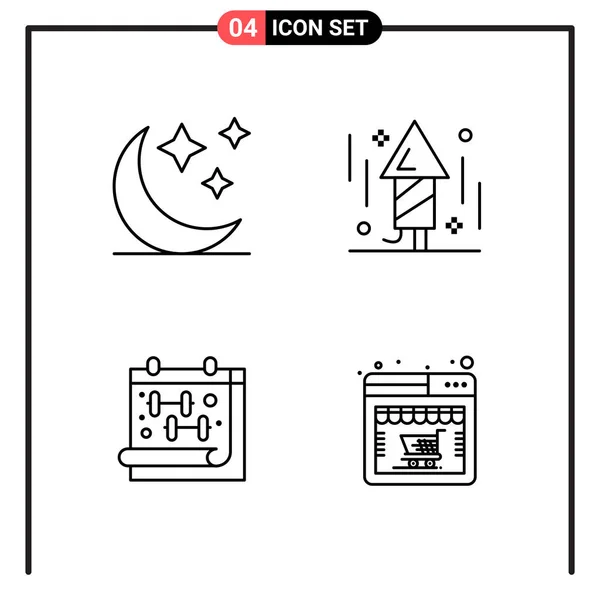 Conjunto Iconos Creativos Universales Simplemente Vector Ilustraciones Para Aplicaciones Web — Archivo Imágenes Vectoriales