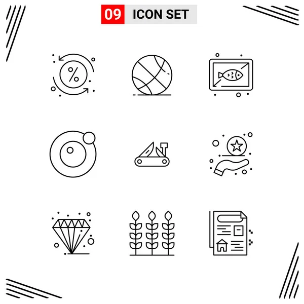 Conjunto Iconos Creativos Universales Simplemente Vector Ilustraciones Para Aplicaciones Web — Archivo Imágenes Vectoriales