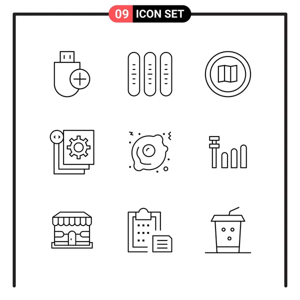 Conjunto Iconos Creativos Universales Simplemente Vector Ilustraciones Para Aplicaciones Web — Vector de stock