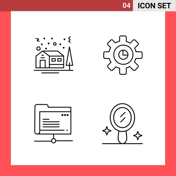 Conjunto Iconos Creativos Universales Simplemente Vector Ilustraciones Para Aplicaciones Web — Archivo Imágenes Vectoriales