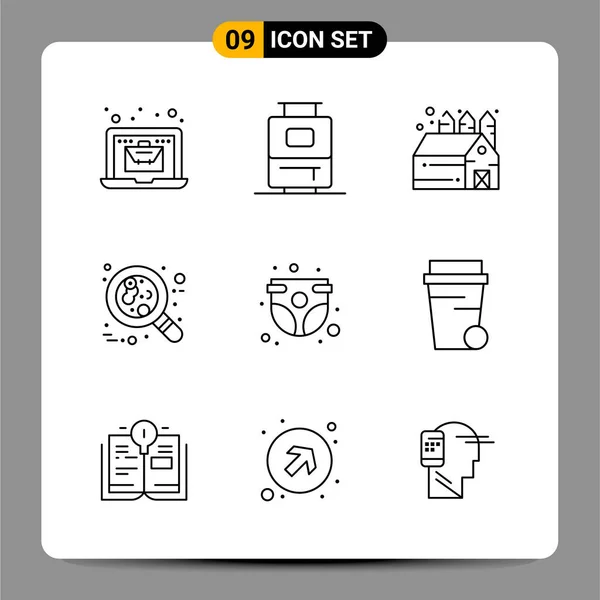 Set Dari Ikon Kreatif Universal Cukup Ilustrasi Vektor Untuk Aplikasi - Stok Vektor