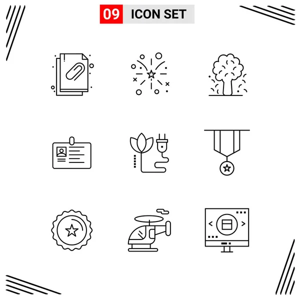 Conjunto Iconos Creativos Universales Simplemente Vector Ilustraciones Para Aplicaciones Web — Vector de stock