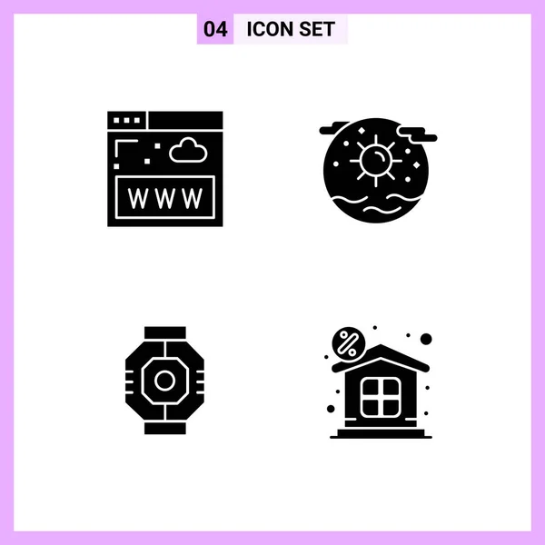 Conjunto Iconos Creativos Universales Simplemente Vector Ilustraciones Para Aplicaciones Web — Archivo Imágenes Vectoriales